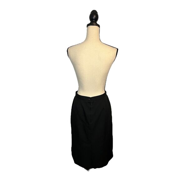 Vintage 70s Black Polyester Professional Pencil Straight Skirt Size Large Office - Picture 4 of 5